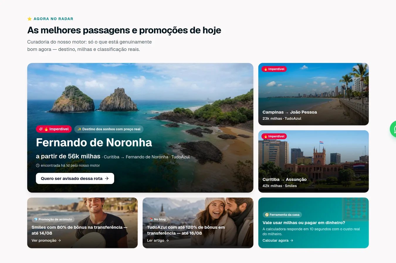 Explorar do app Viaja na Milha